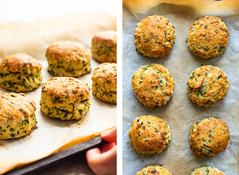 wild garlic vegan scones baked