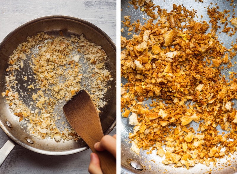 Vegan Caesar salad charred lettuce crumbs