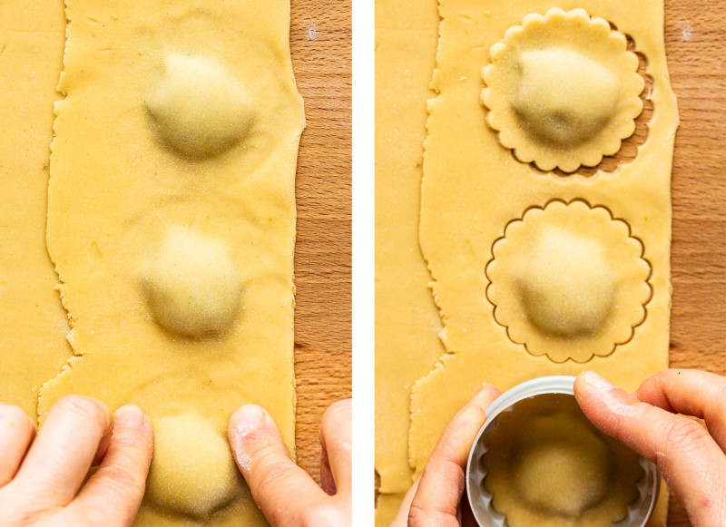 vegan gluten-free ravioli shaping