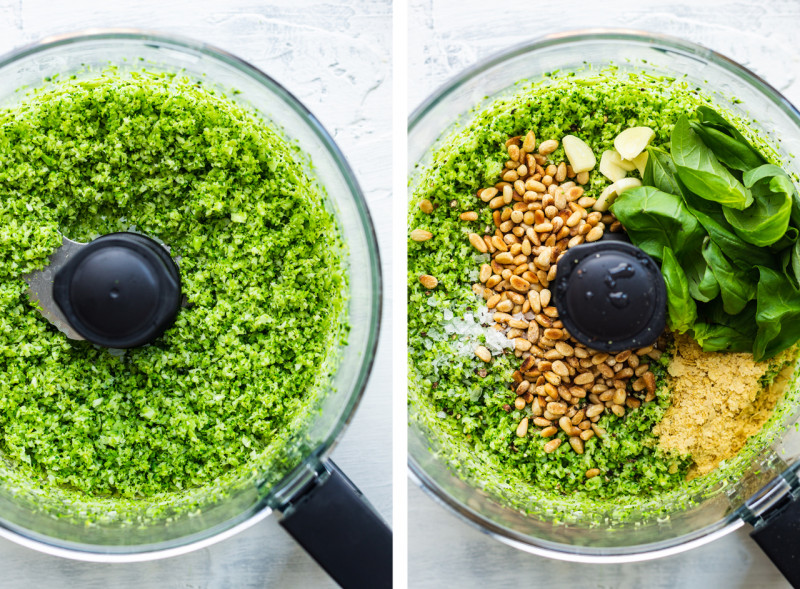 broccoli pesto pasta pesto making