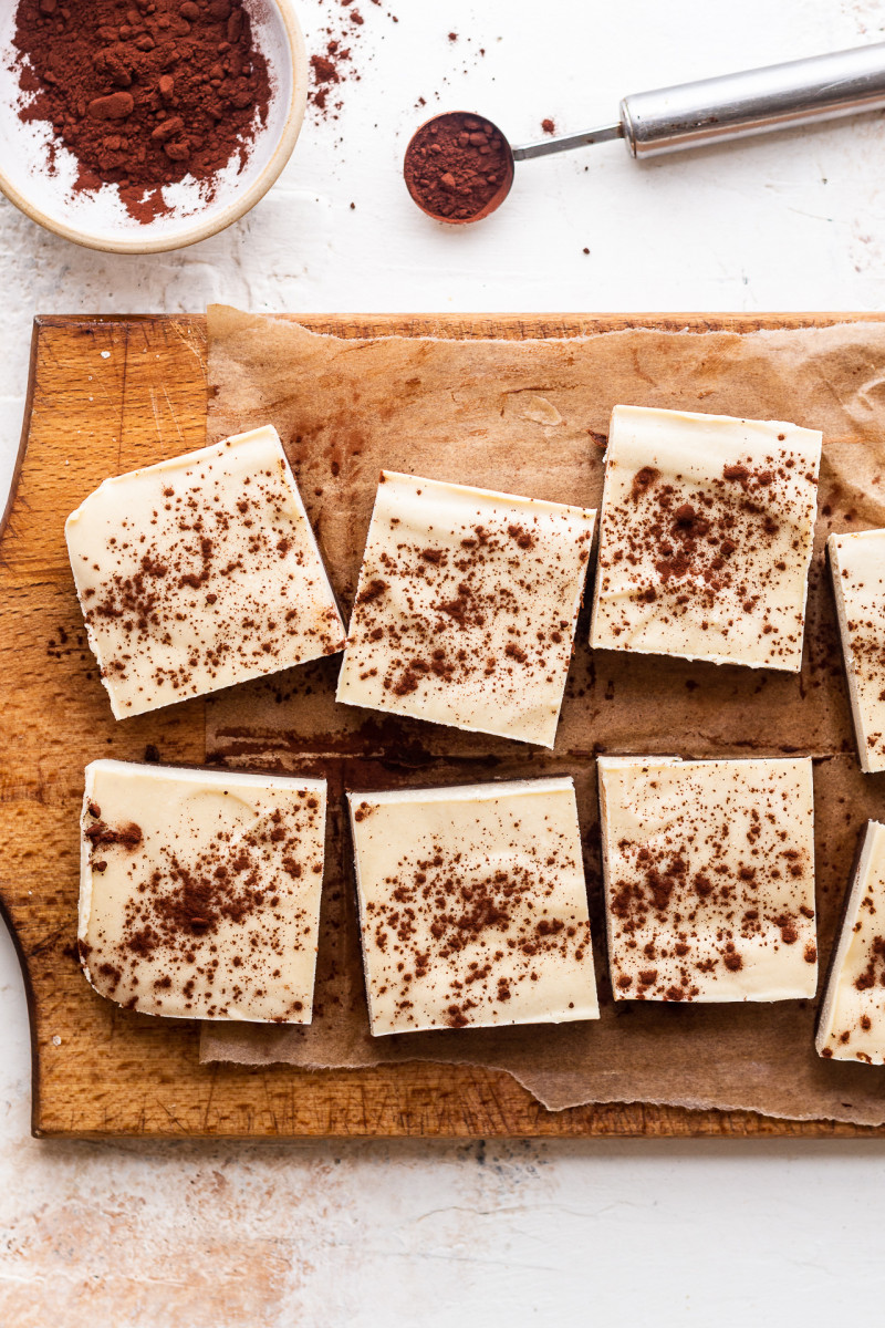 vegan fridge tiramisu slice cut