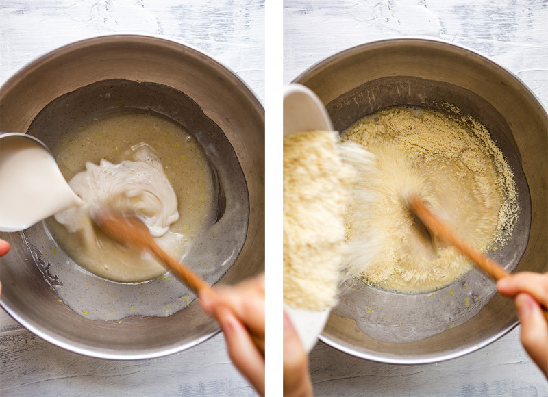 vegan raspberry cake batter almonds