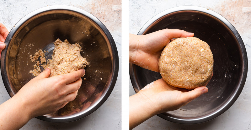 vegan tomato galette dough steps five six