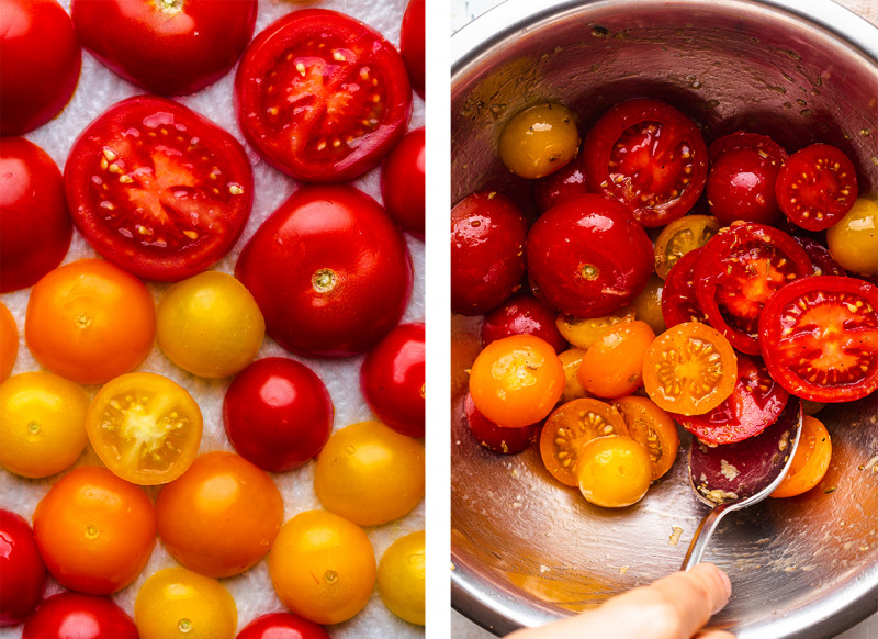 vegan tomato galette tomato prep