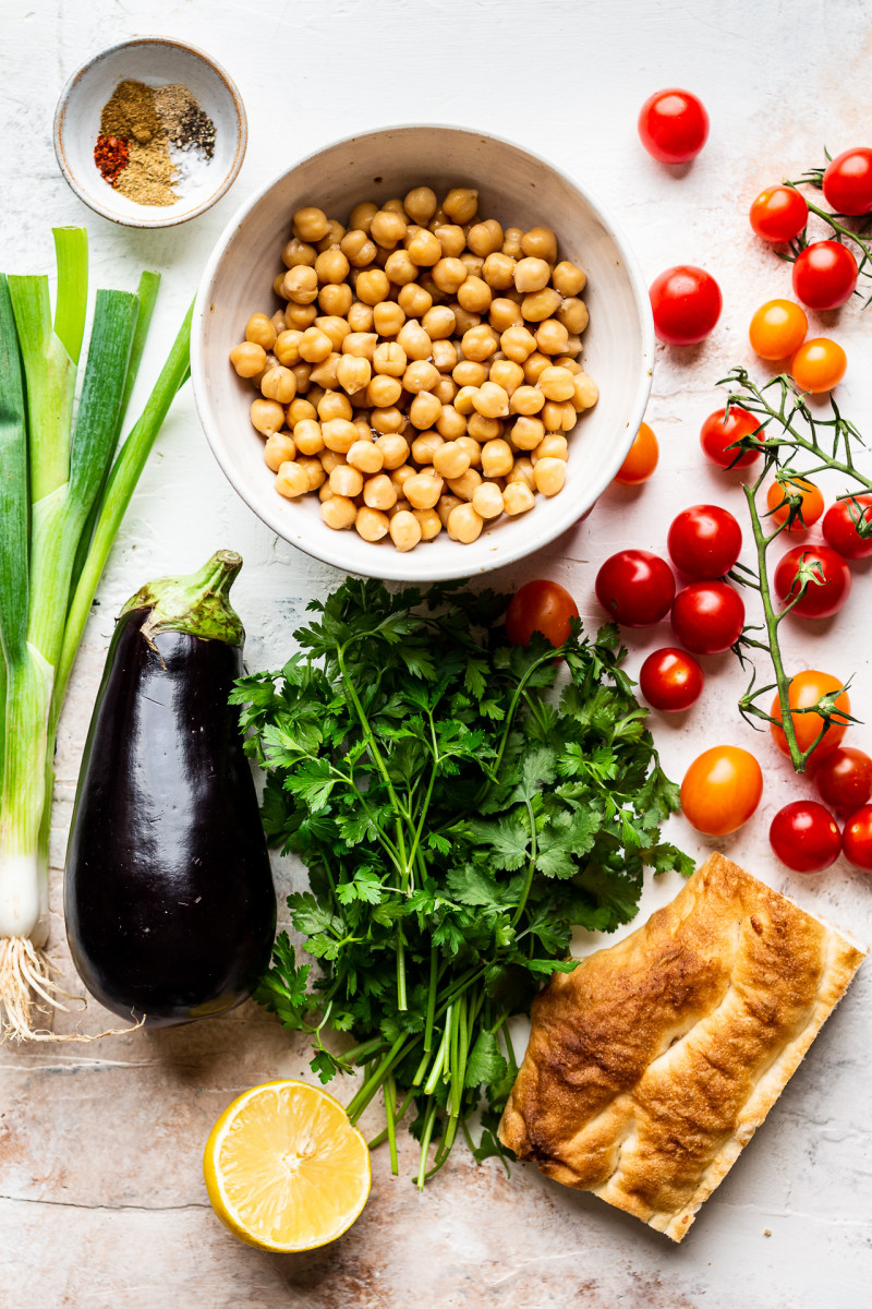 chickpea salad grilled vegetables ingredients