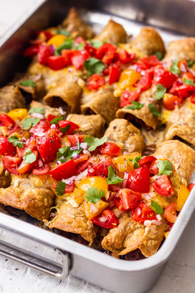 Vegan enchiladas with smoky jackfruit - Lazy Cat Kitchen