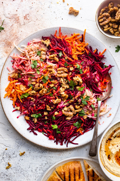 beetroot salad maple walnut platter cloudy