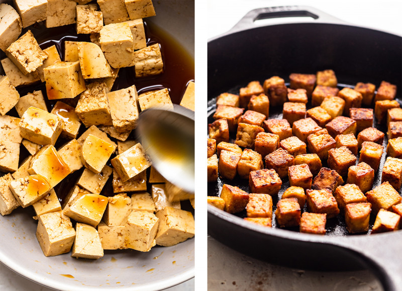 corn bean courgette stirfry tofu prep