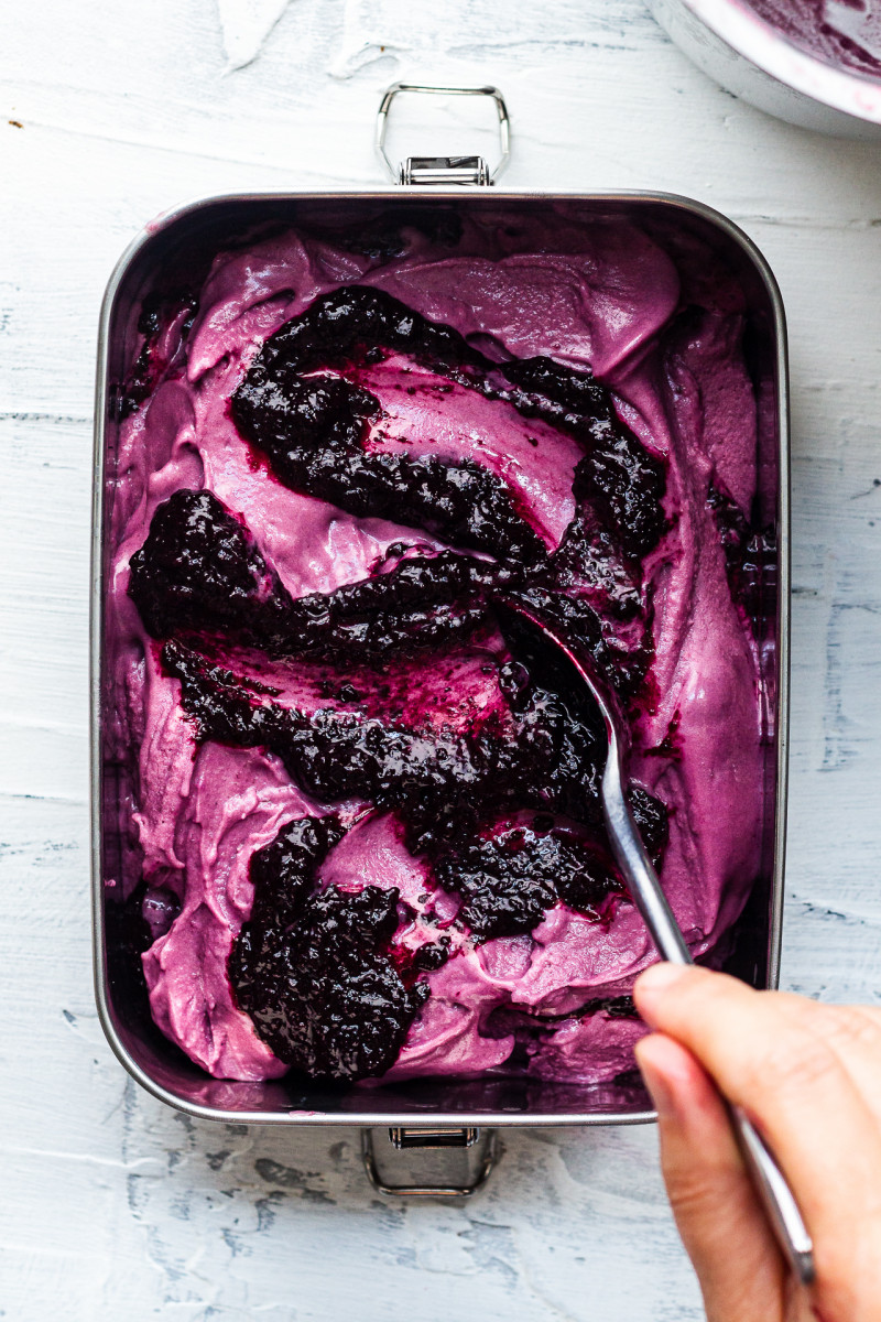 vegan cherry ice cream churned