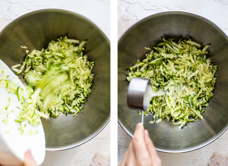 vegan chocolate courgette cake making