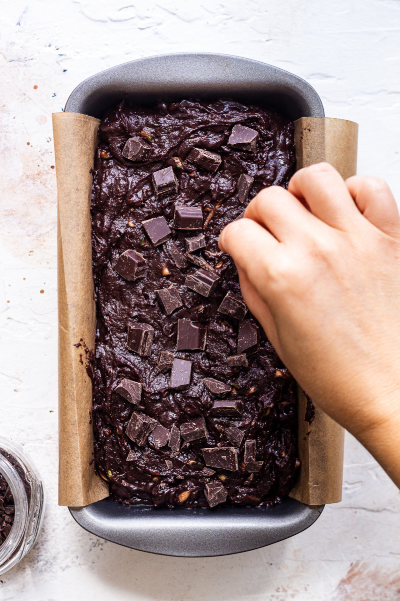 vegan chocolate courgette cake unbaked