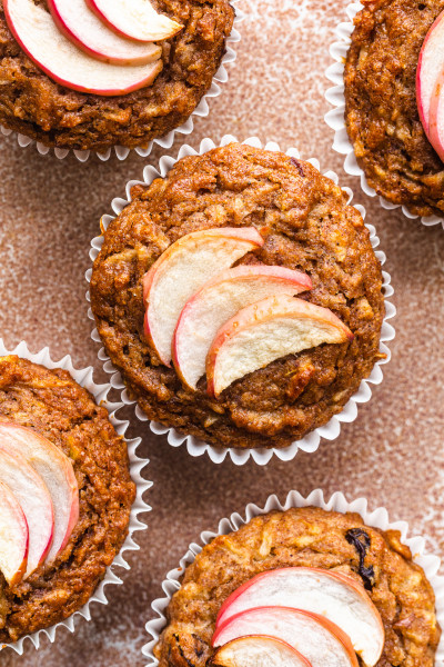 vegan apple muffins spelt backlit