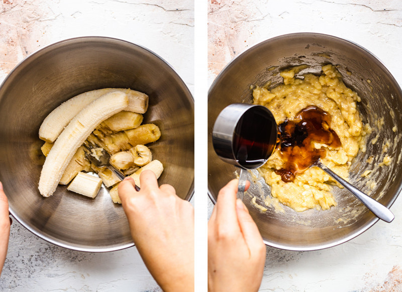 vegan tahini banana bread bananas sweetener