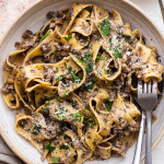 Creamy mushroom pasta (vegan)-image