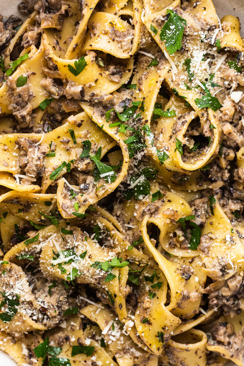 creamy mushroom pasta macro