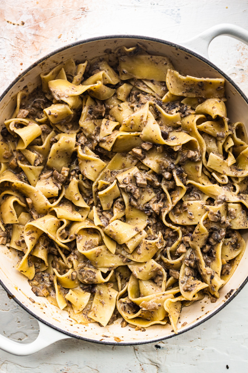 Vegan miso mushroom pasta - Lazy Cat Kitchen