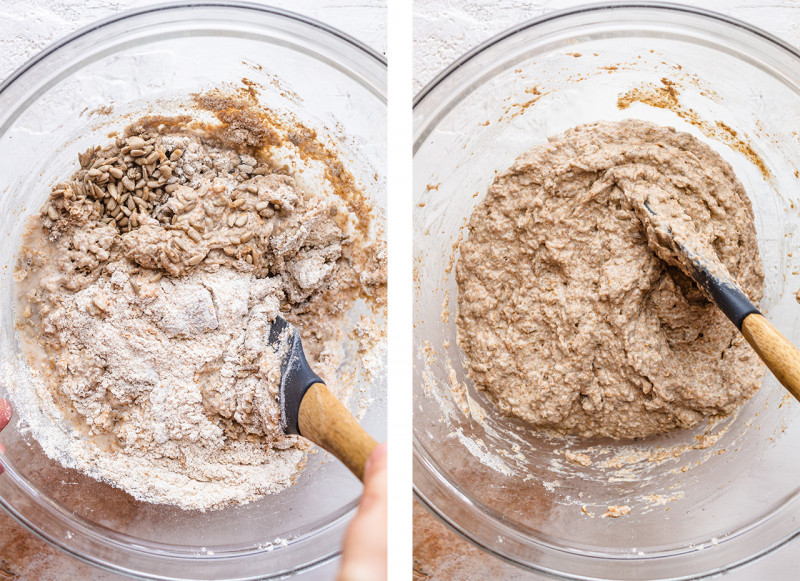 sourdough rye bread mixing