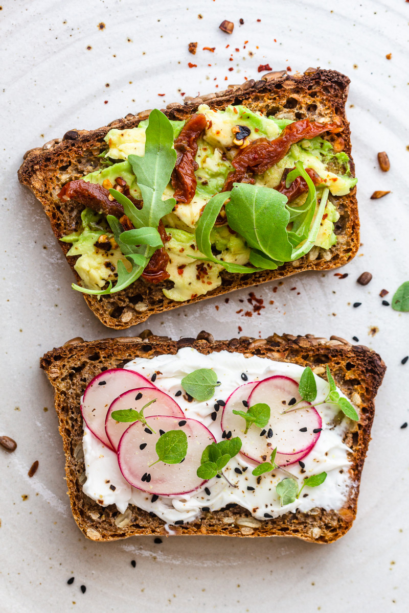 sourdough rye bread open sandwiches