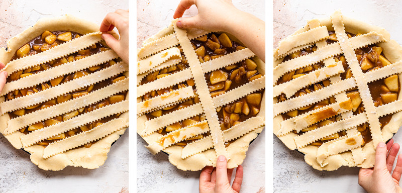 vegan apple pie lattice work