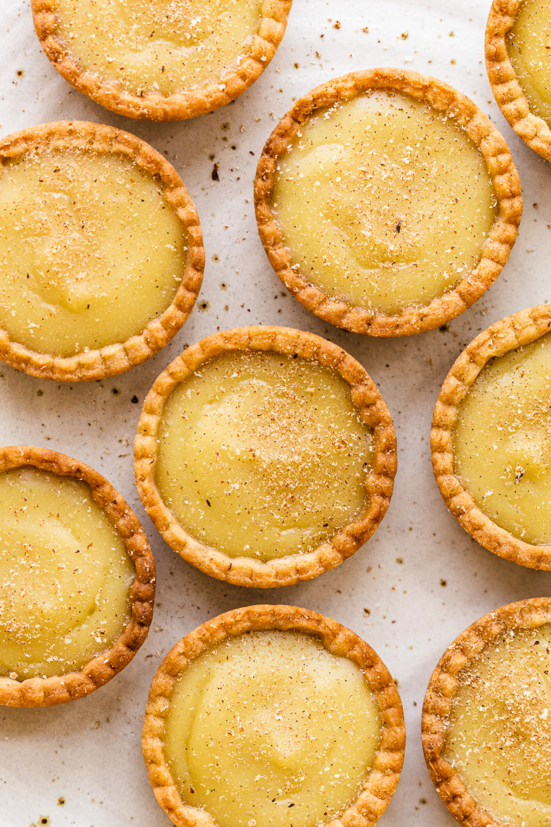 vegan custard tarts top down