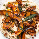 Roasted acorn squash on white bean mash-image