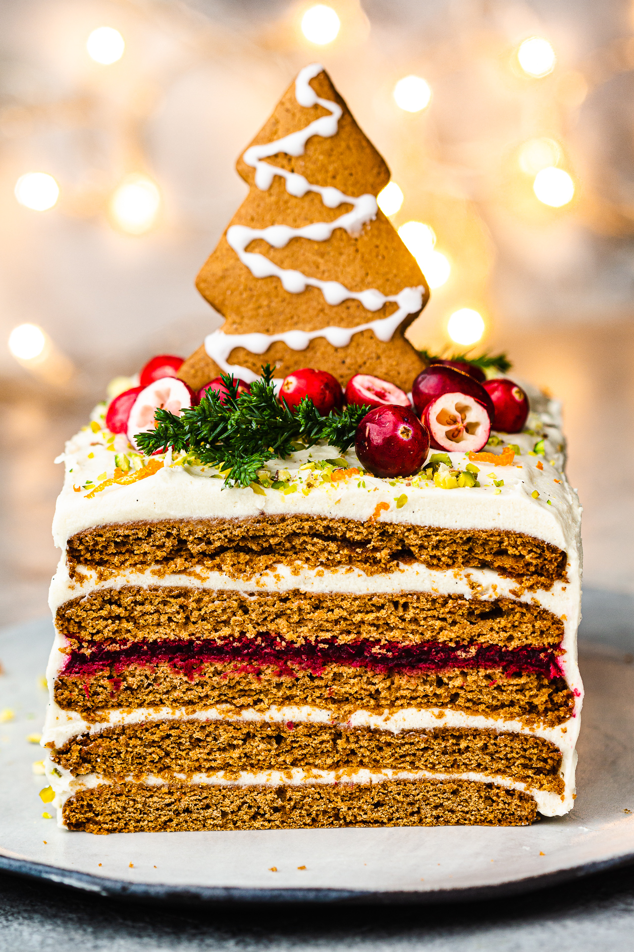 Christmas Gingerbread Cake with step-by-step photos