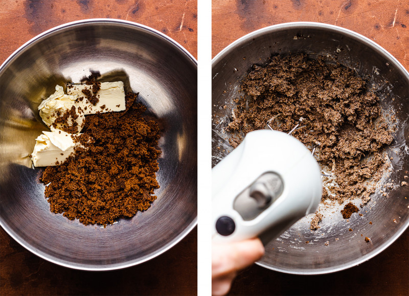 vegan gingerbread cookies creaming butter sugar