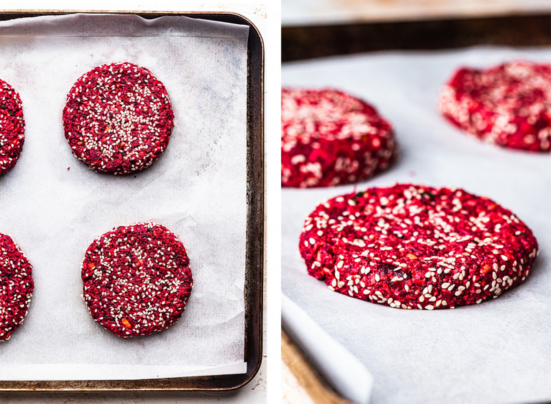 vegan burgers formed raw patties