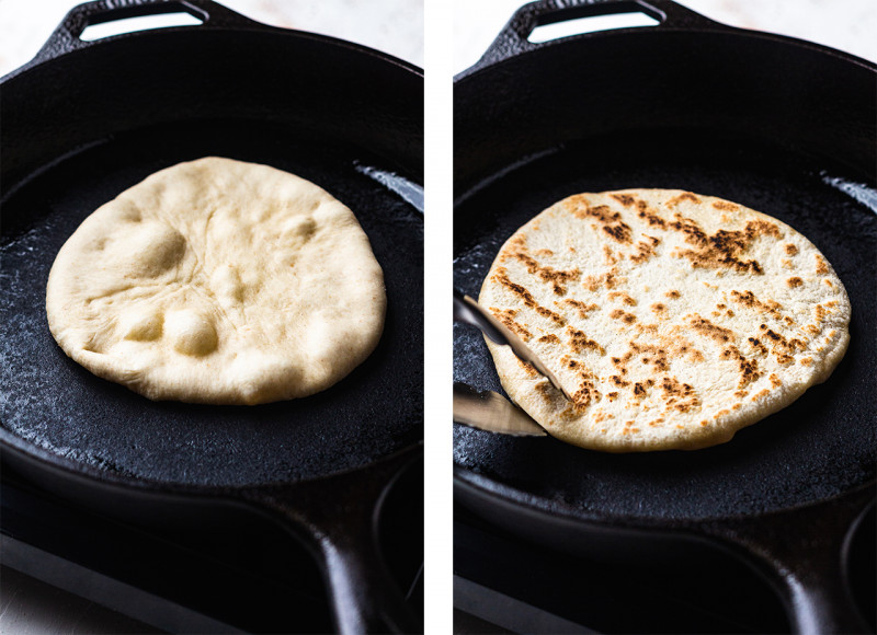 vegan naan frying