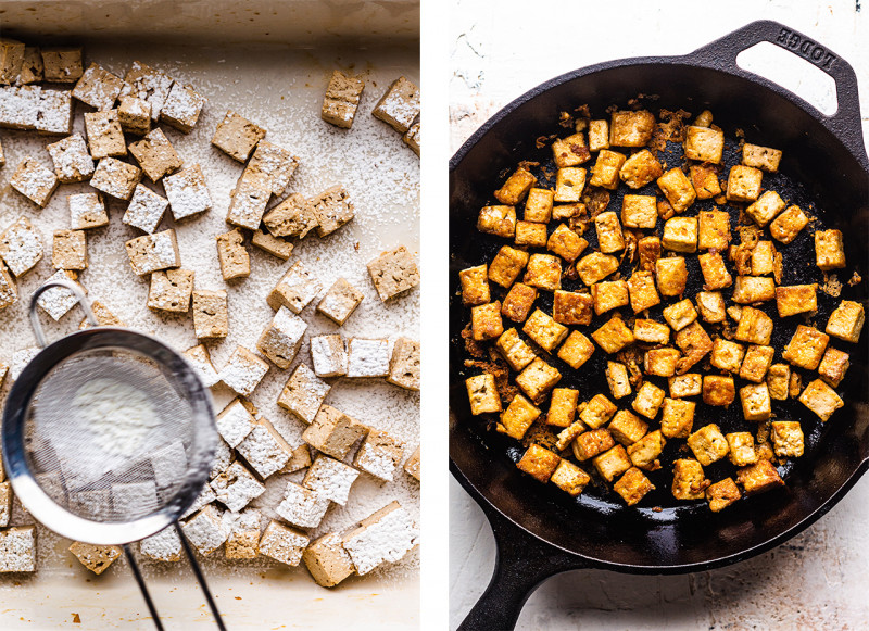 vegan fried rice spring vegetables tofu