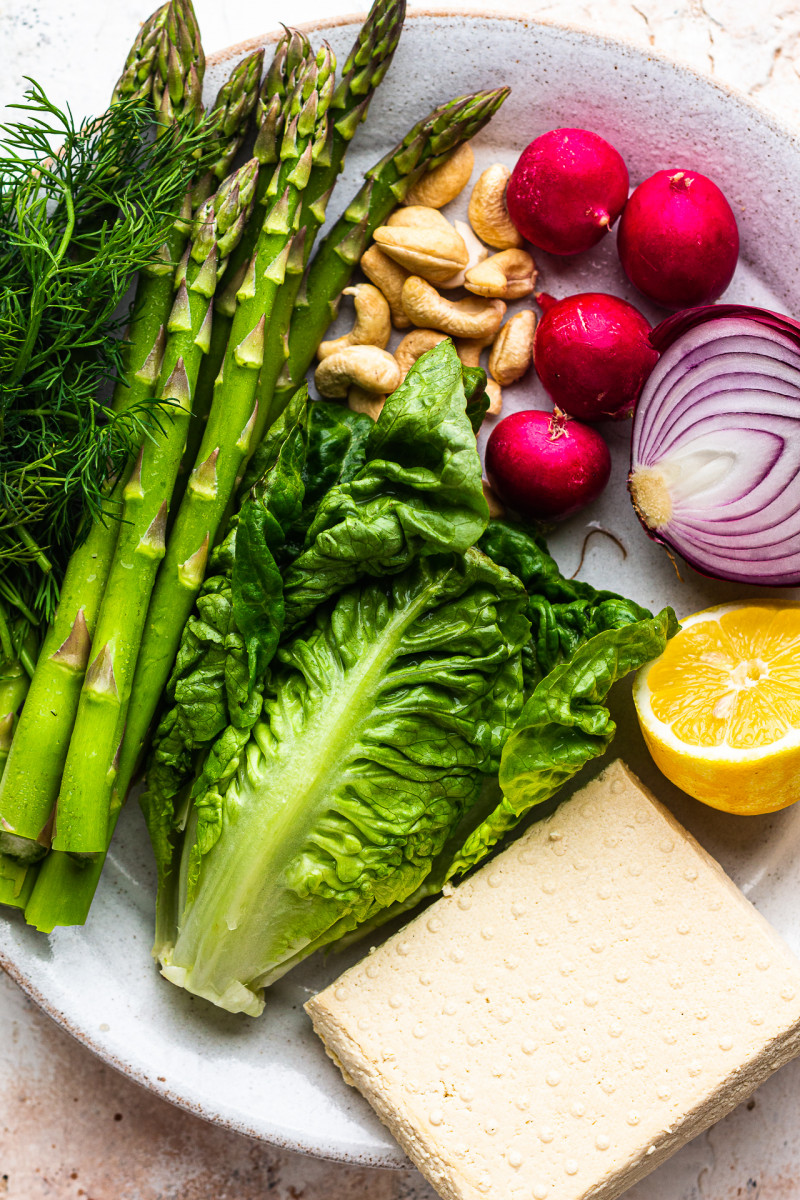 asparagus salad lemon tofu