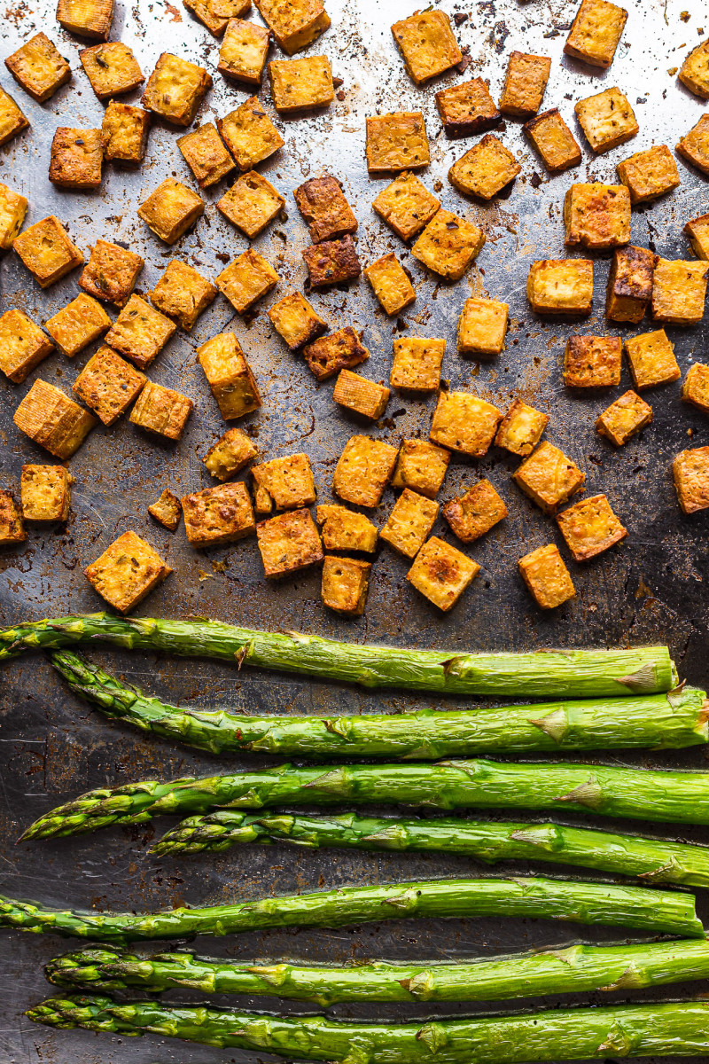 asparagus salad lemon tofu baking