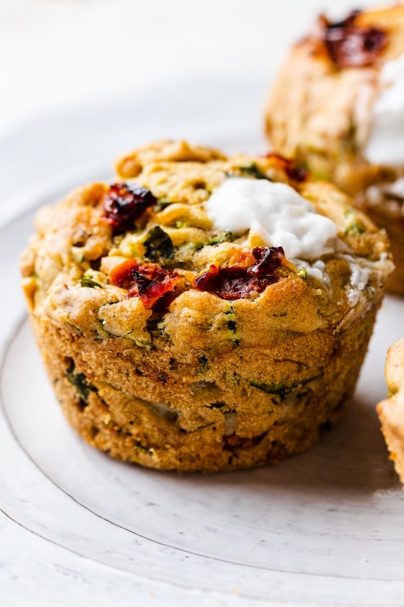 savoury vegan muffins plate