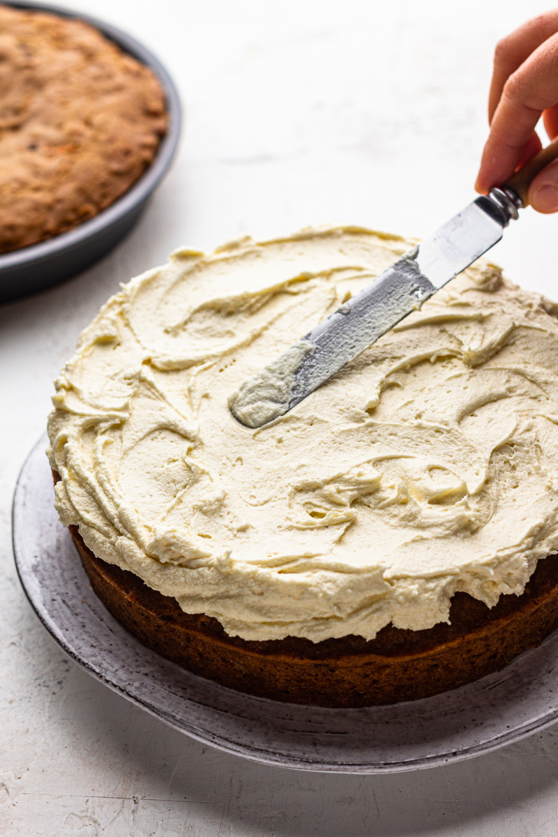 vegan carrot cake layered frosting