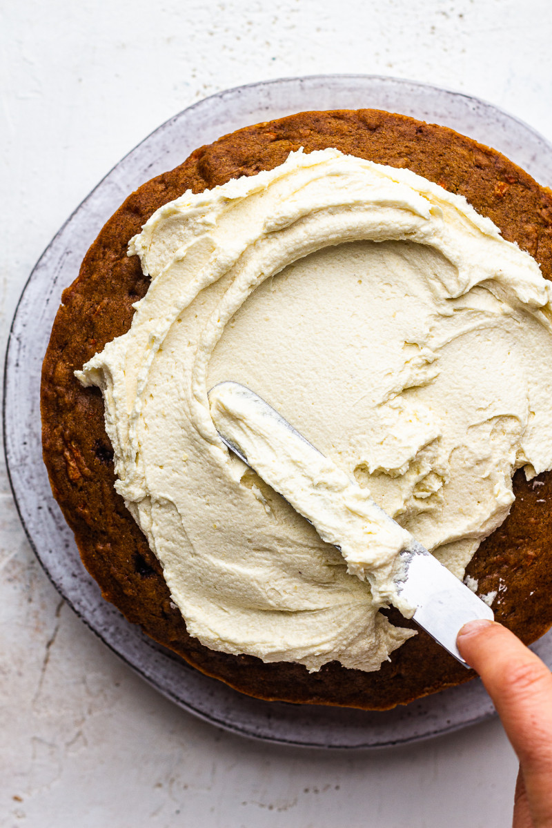 vegan carrot cake layered icing