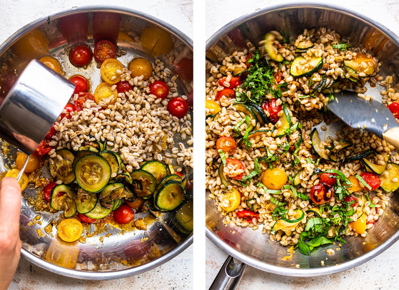 barley salad summer vegetables making