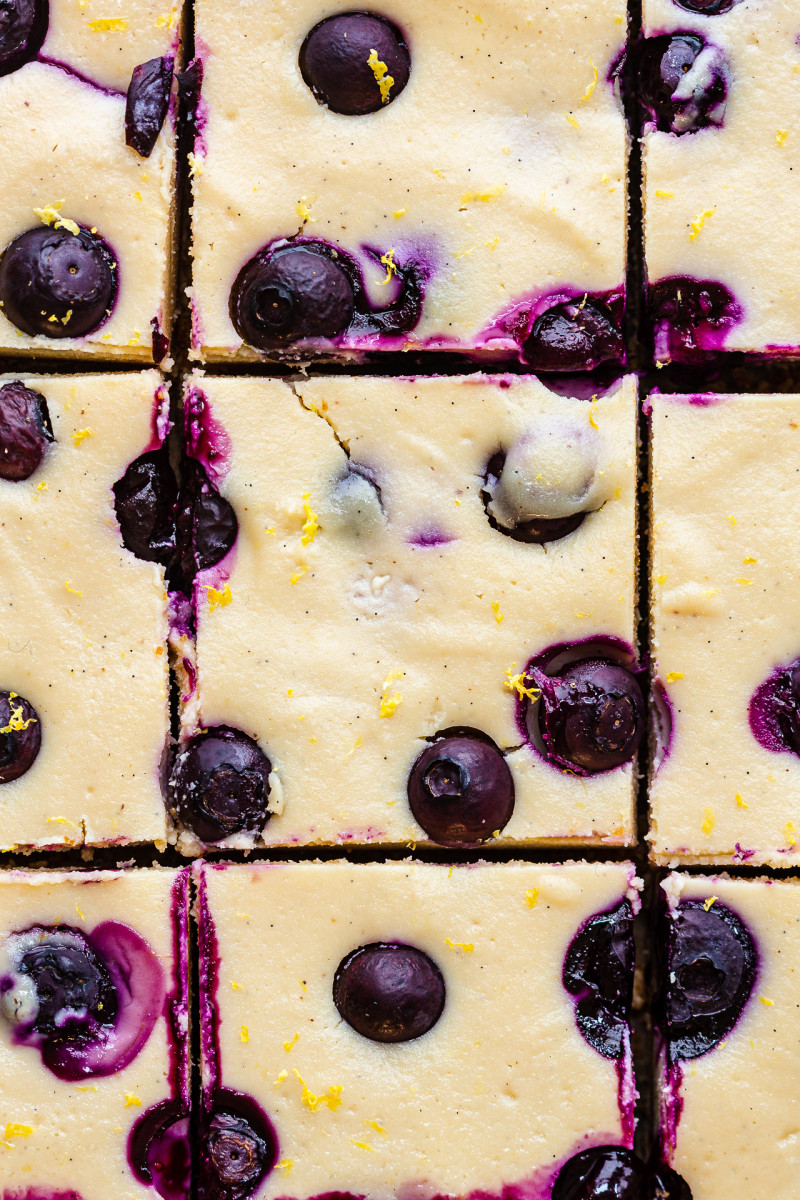 vegan cheesecake bars blueberries zoom