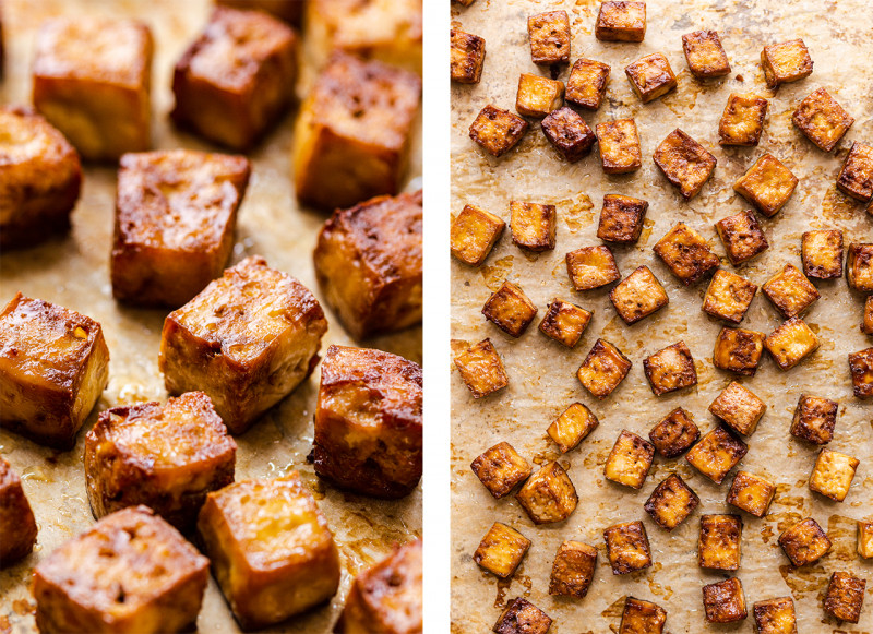 vegan rice bowl tofu baked