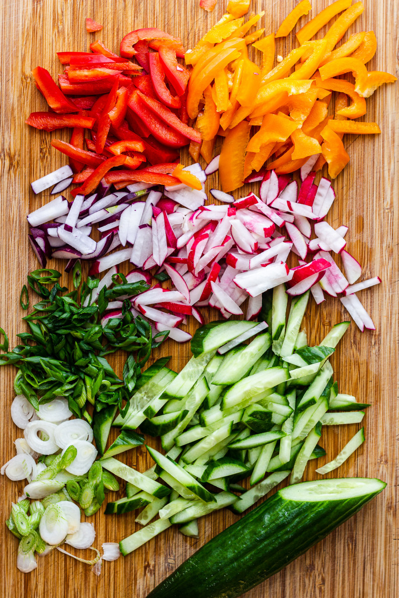 vegan rice bowl veggies