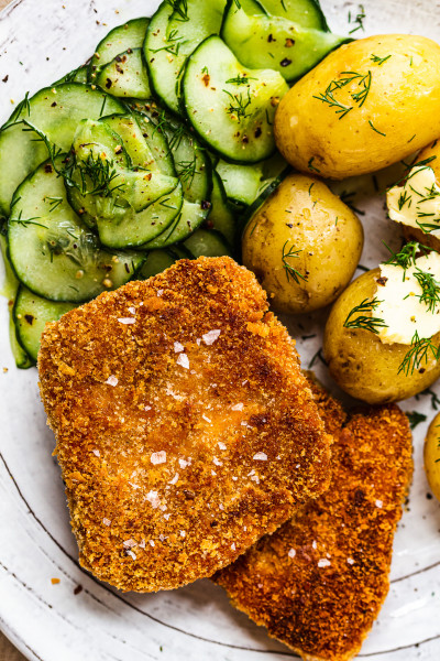 breaded tofu dinner portion