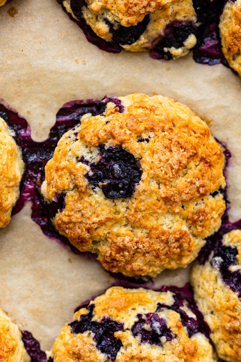 vegan blueberry scones close
