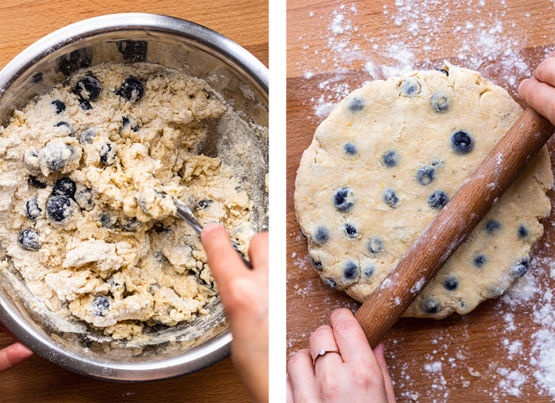 vegan blueberry scones dough