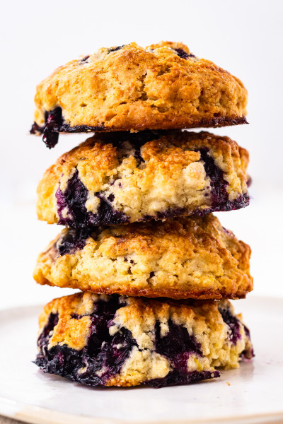 vegan blueberry scones stack