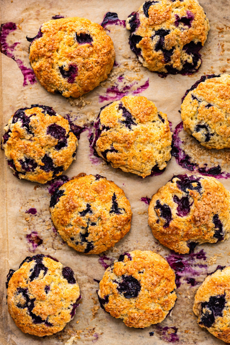 vegan blueberry scones tray