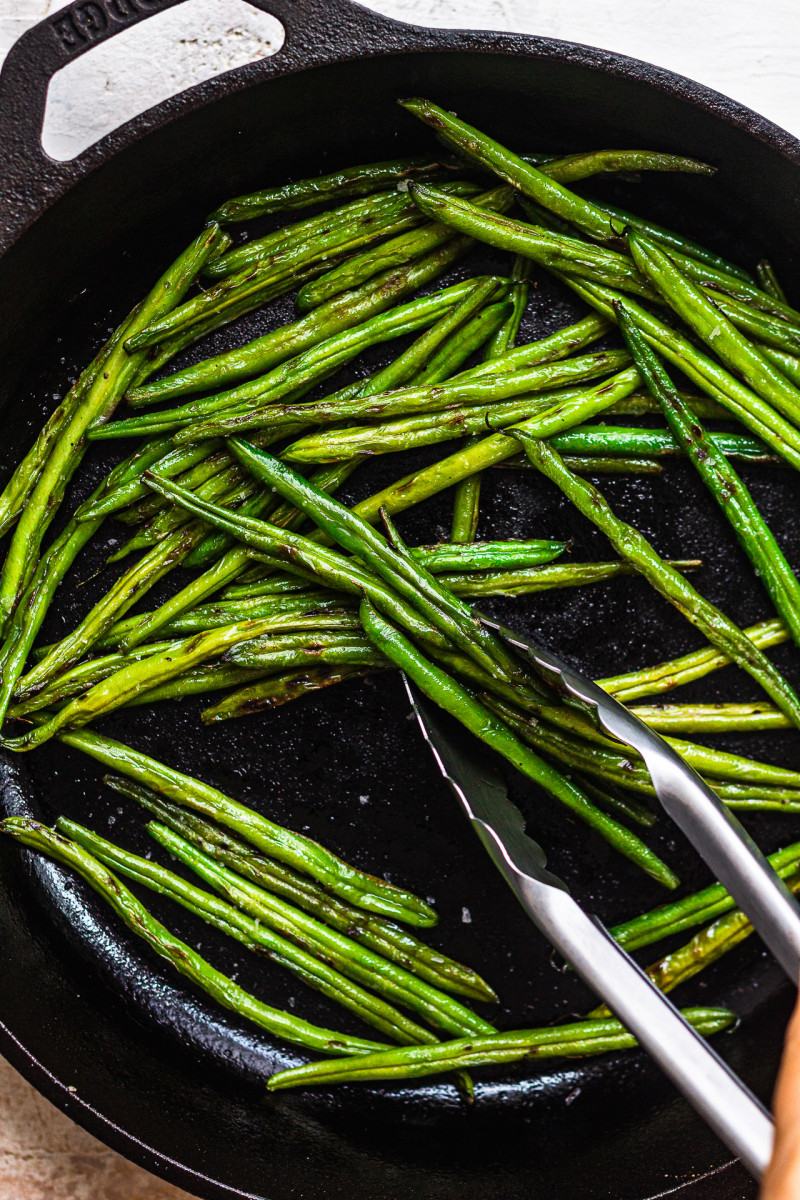 green beans platter cooked