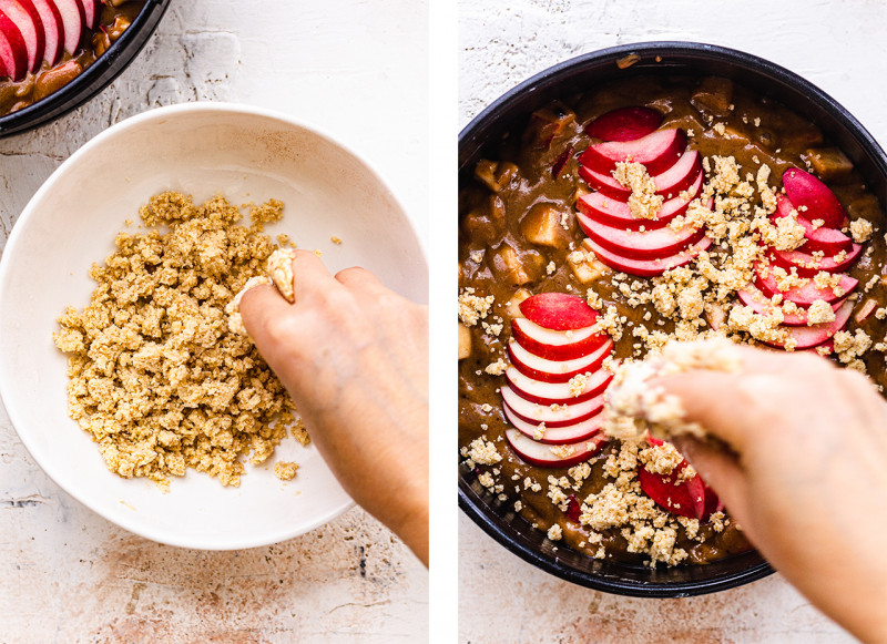 vegan apple cake crumble