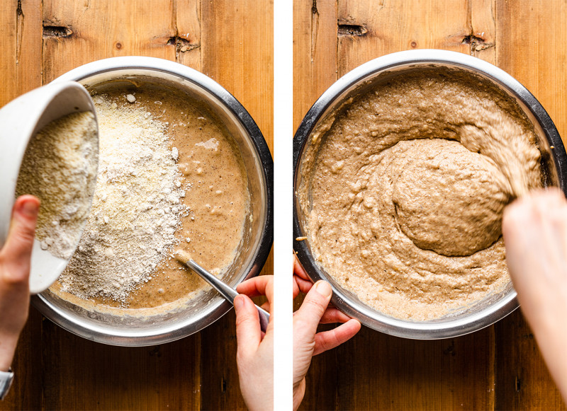 sugarfree banana muffins batter