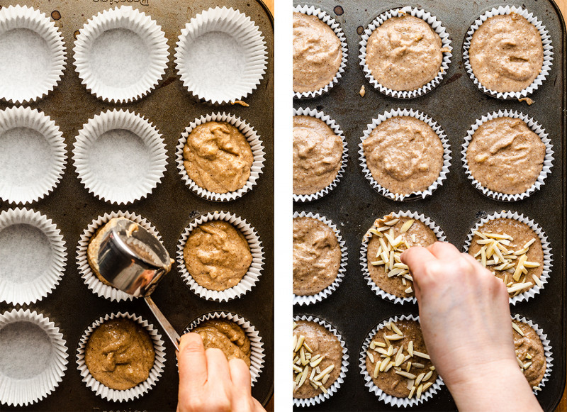 sugarfree banana muffins before baking