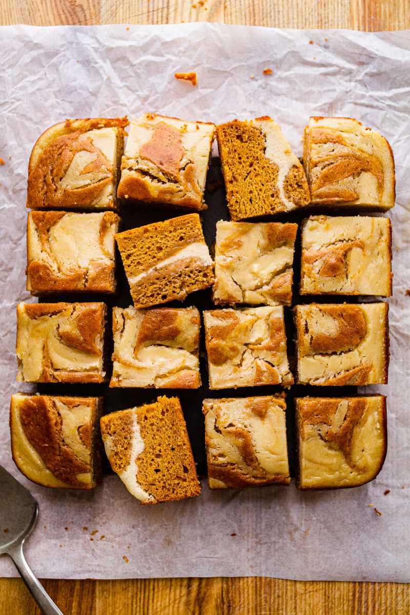 vegan pumpkin cake cut up