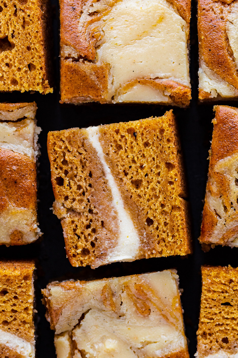 vegan pumpkin cake slices